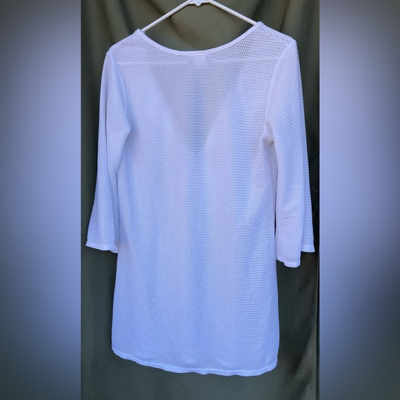 Jordan Taylor white mesh top swimsuit cover up tunic - Picture 6 of 9